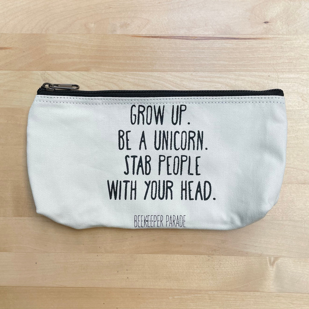 The Grow Up, Be a Unicorn 🦄 Beekeeper Pencil Case White (Large)