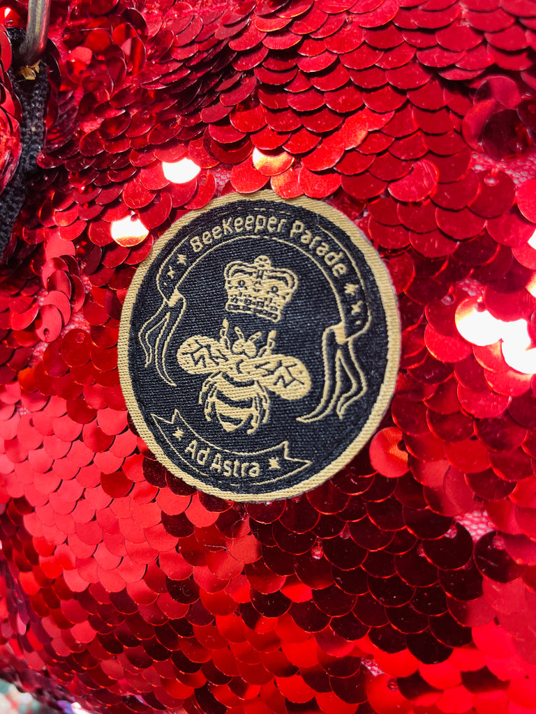 The Red Sequin BeeKeeper Clam Shell Handbag
