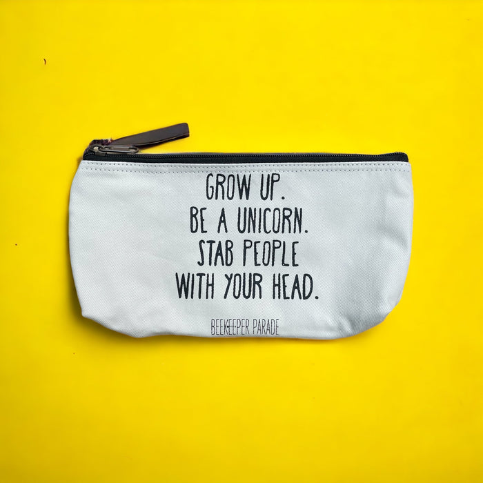 The Grow Up, Be a Unicorn 🦄 Beekeeper Pencil Case White (Large)