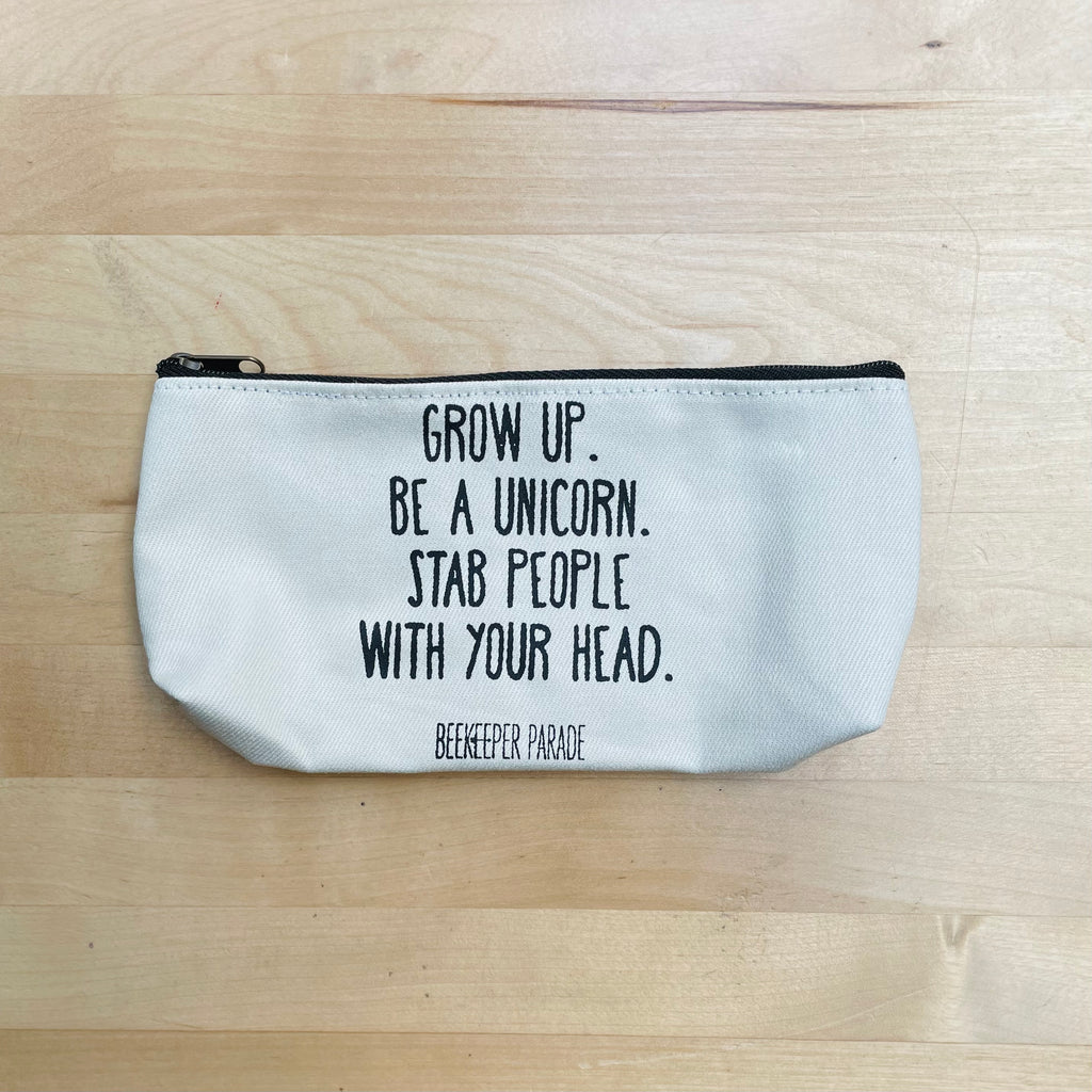 The Grow Up, Be a Unicorn 🦄 BeeKeeper Pouch White (Small)