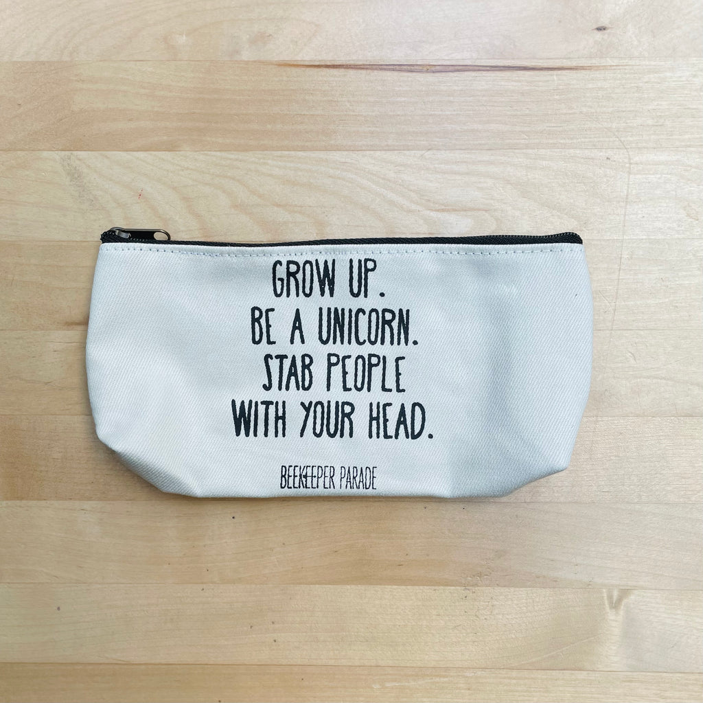 The Grow Up, Be a Unicorn 🦄 Beekeeper Pencil Case White (Small)
