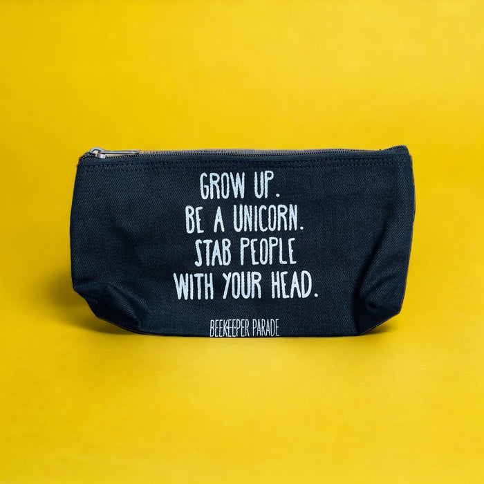 The Grow Up, Be a Unicorn 🦄 Beekeeper Pencil Case Black (Large)