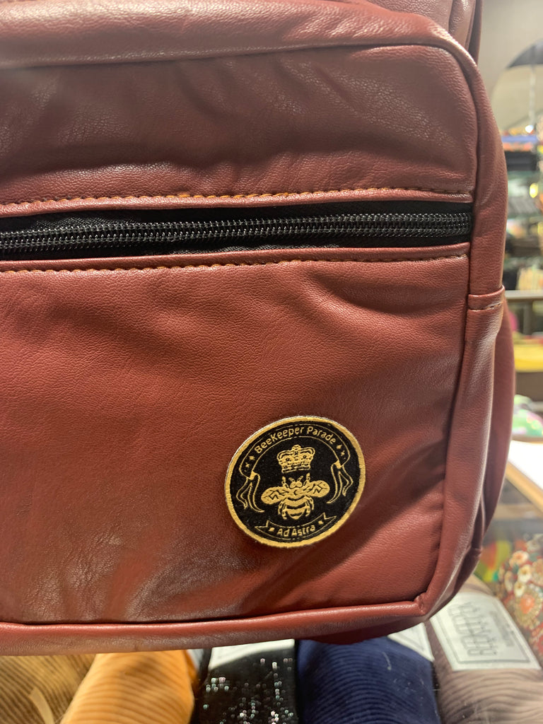THE VEGAN LEATHER BURGUNDY Mini-Royal BeeKeeper Backpack