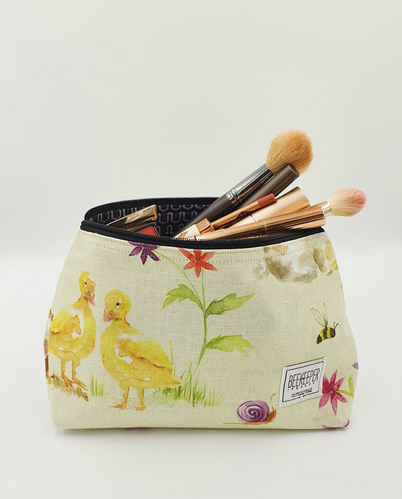 THE "GROW UP. BE A UNICORN 🦄" QUOTE Large Toiletry + Makeup Bag (BLACK CANVAS)