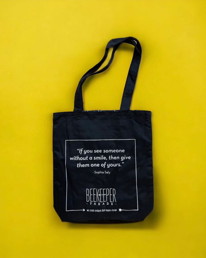 The "Sophia Saly" Quote Tote Large (Black Canvass)