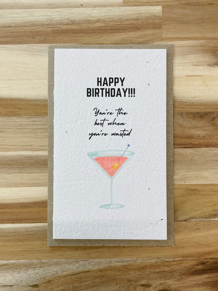 The Wasted 🍸 Birthday Card (that grows)