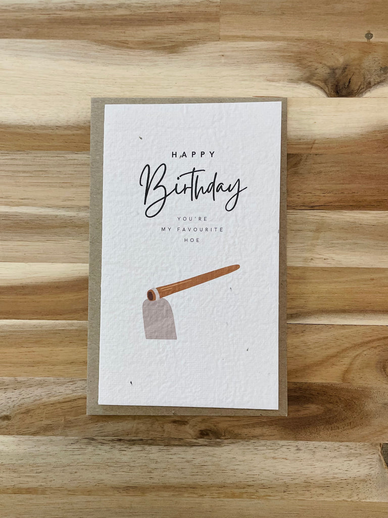 The Favourite Hoe 🧹 Birthday Card (that grows)