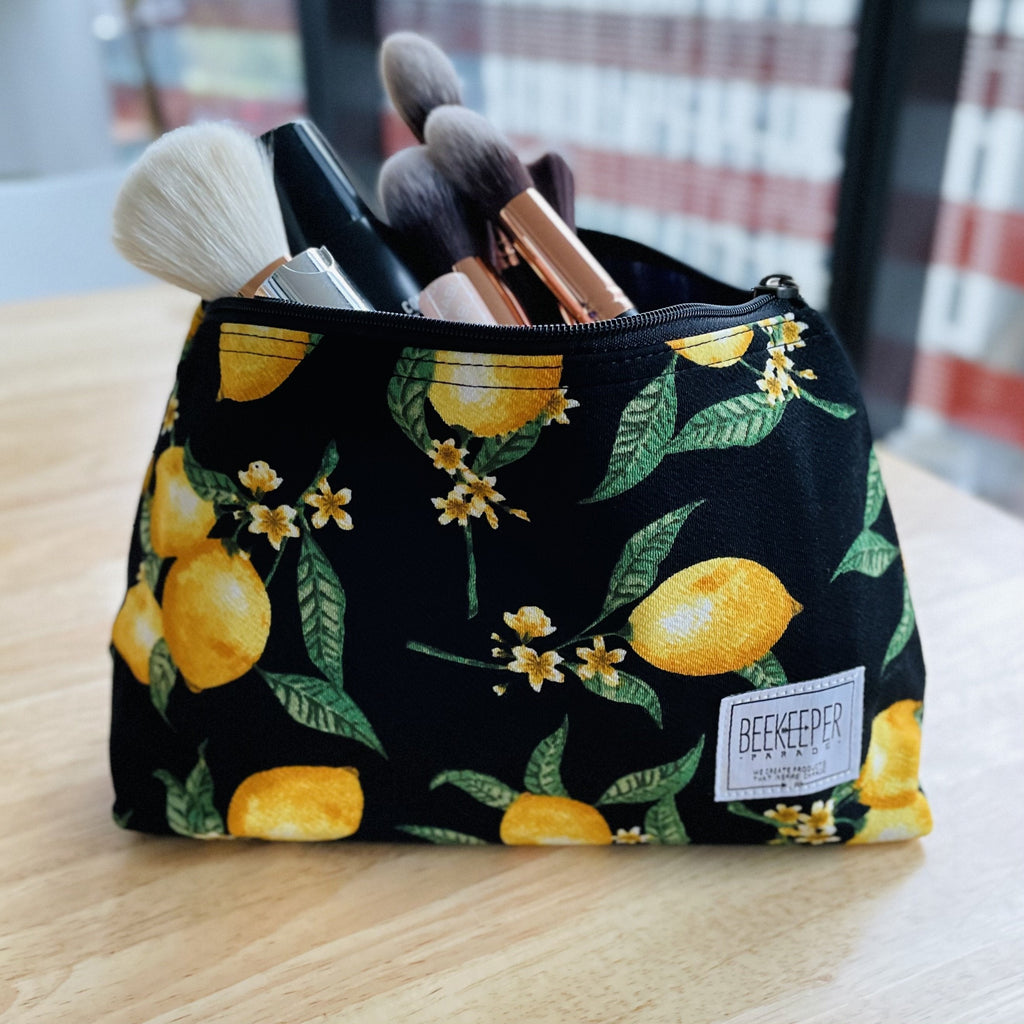 The Panda Chai Corduroy ☕️ Large Toiletry + Makeup Bag