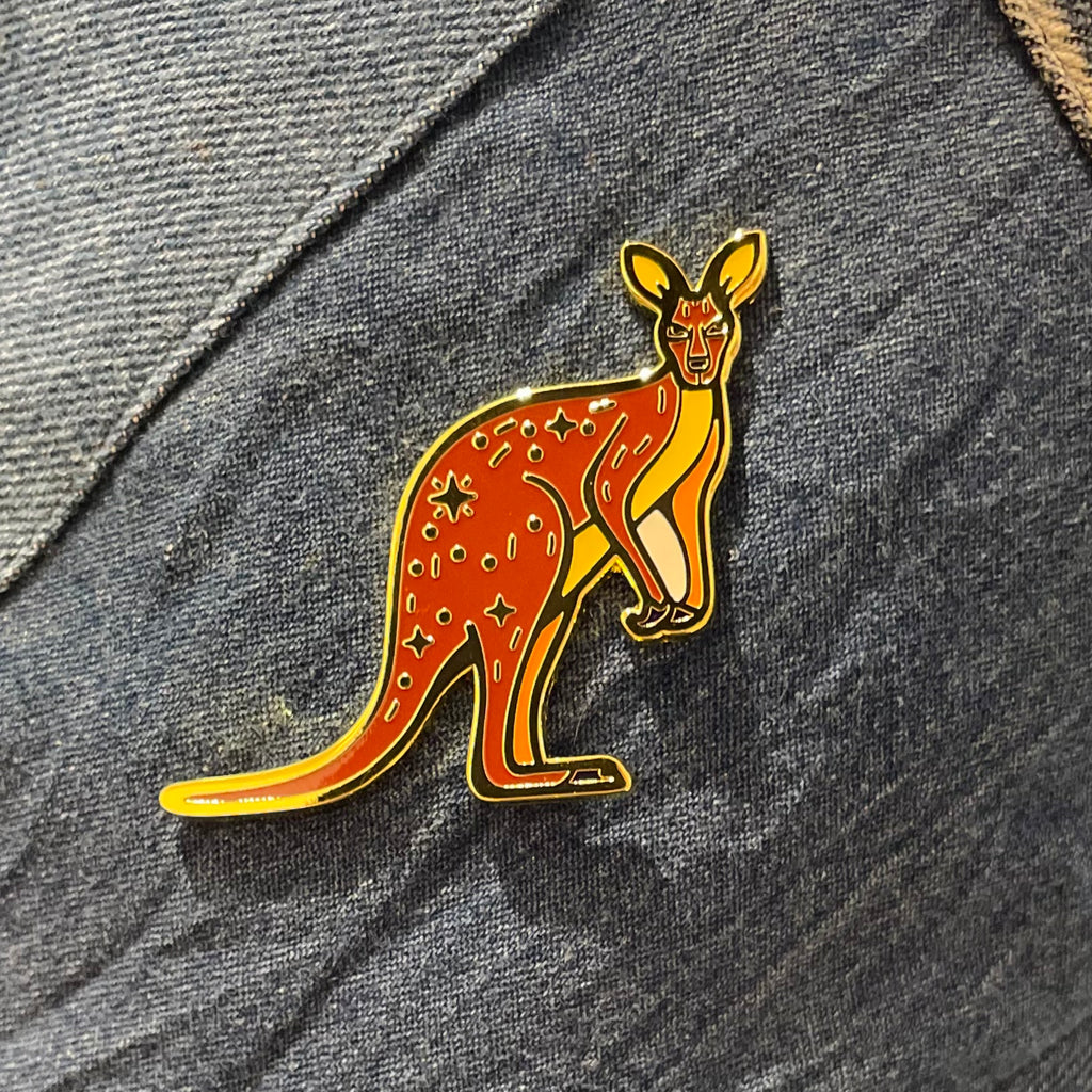 BeeKeeper Parade's Celestial Red Kangaroo Pin 🦘
