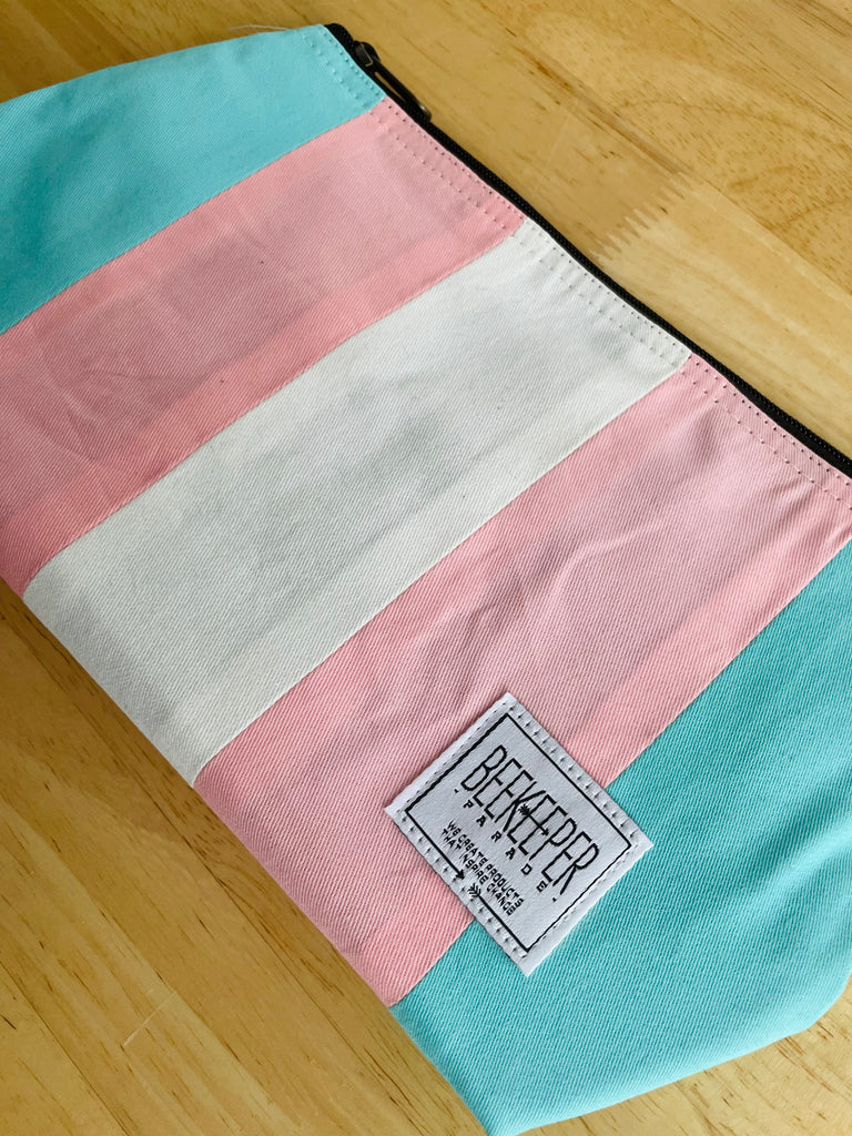 💖PREORDER: The Trans Pride 🏳️⚧️ Large Toiletry + Makeup Bag