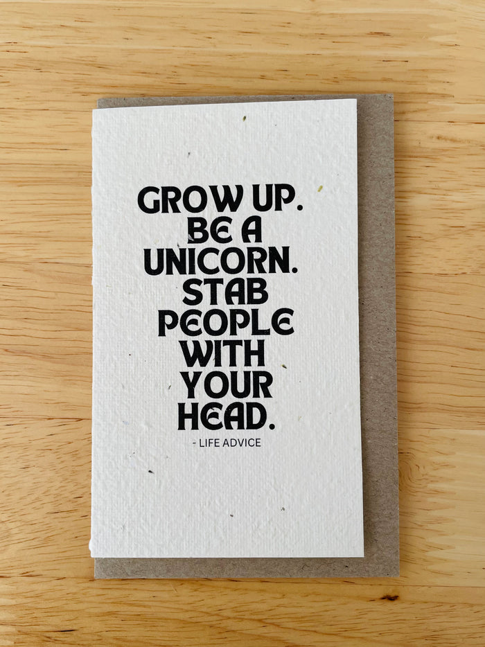 The Grow up be a Unicorn 🦄 Card (that grows)