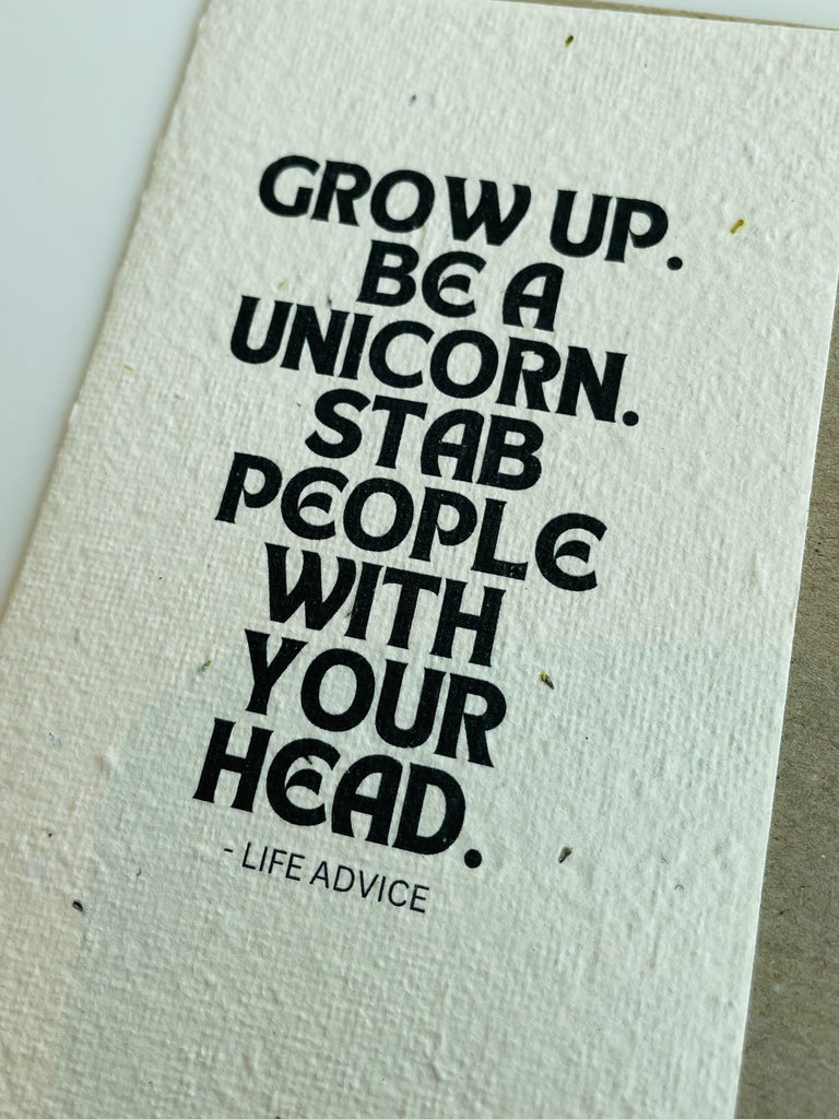 The Grow up be a Unicorn 🦄 Card (that grows)
