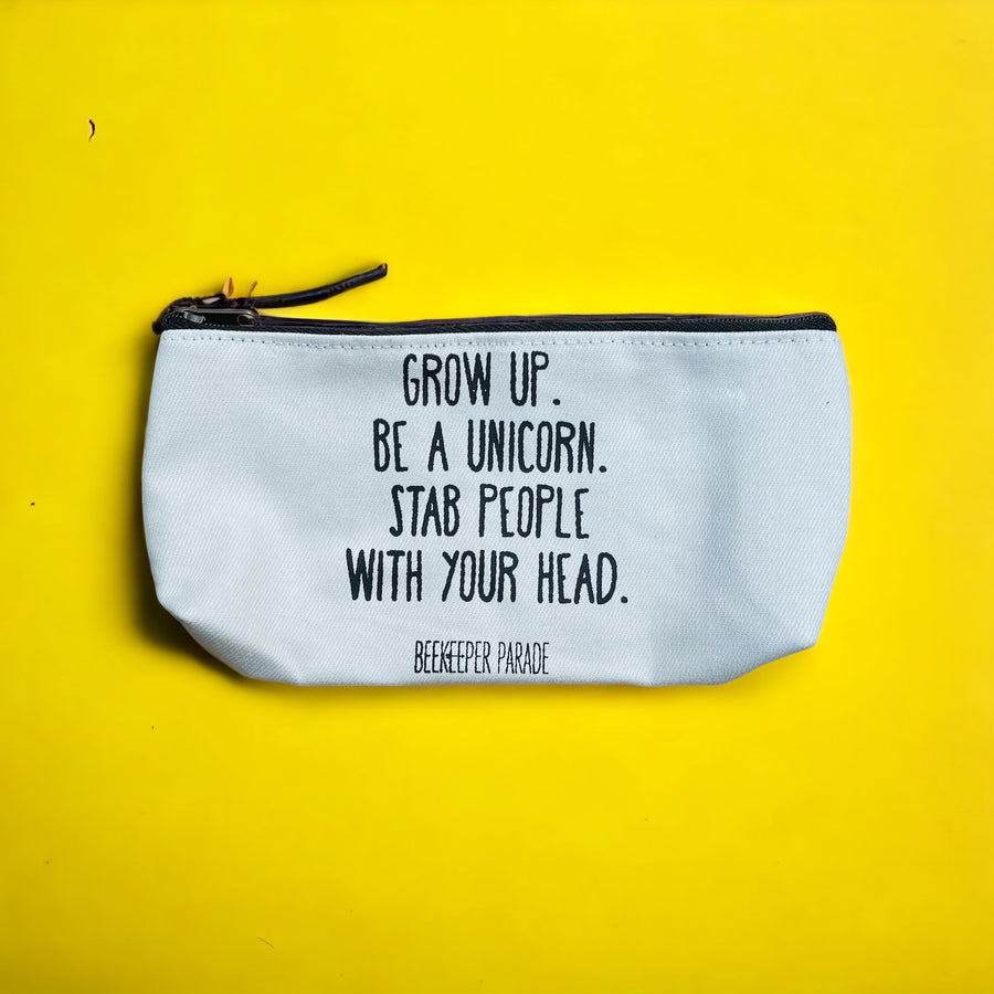 The Grow Up, Be a Unicorn 🦄 Beekeeper Pencil Case White (Small)