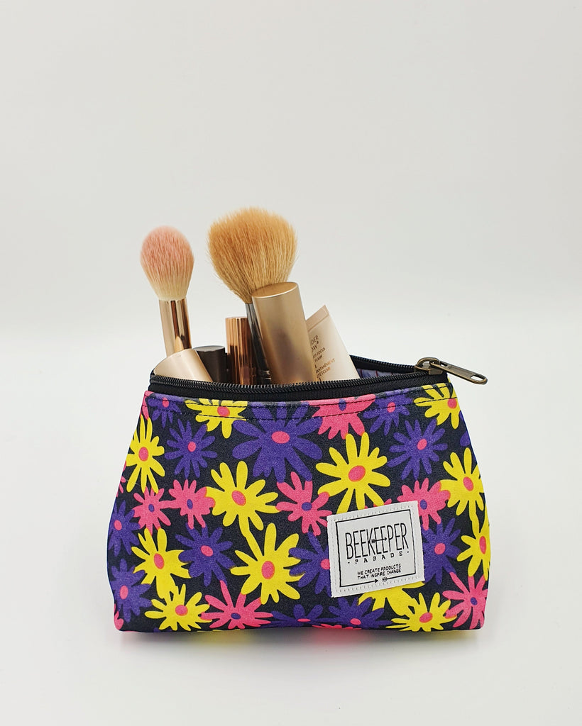 The Panda Grey Corduroy 🐼 Small Toiletry + Makeup Bag