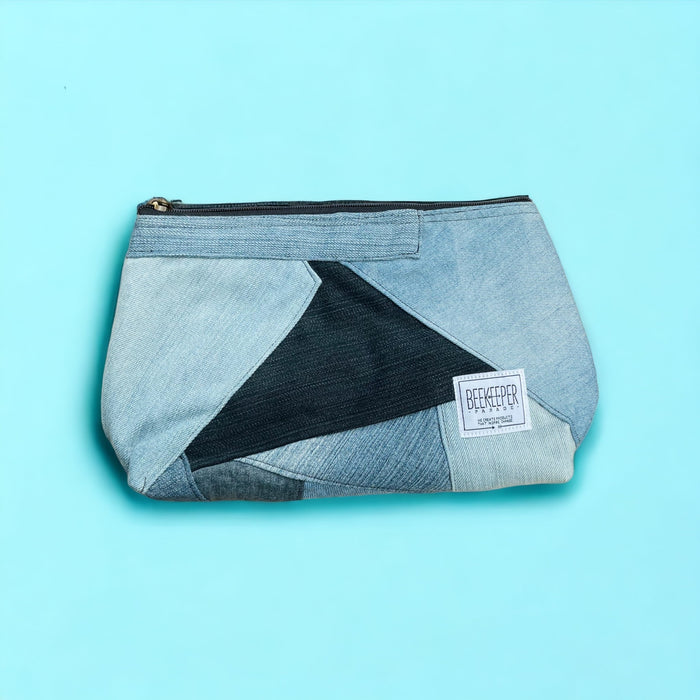The Denim Patch 👖 Large Toiletry + Makeup Bag