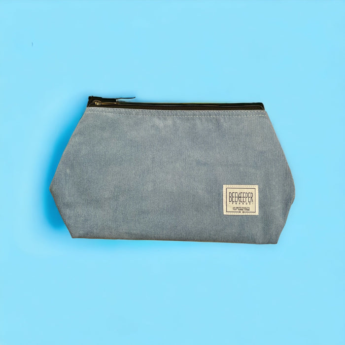 The Panda Periwinkle Blue 🐦 Corduroy Large Toiletry + Makeup Bag