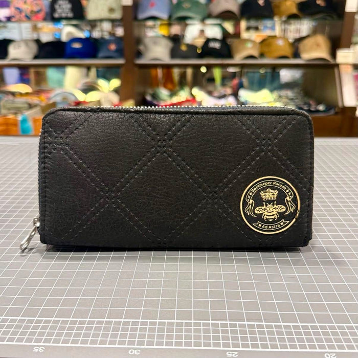 The Faux Leather Black/Green BeeKeeper Zip Purse
