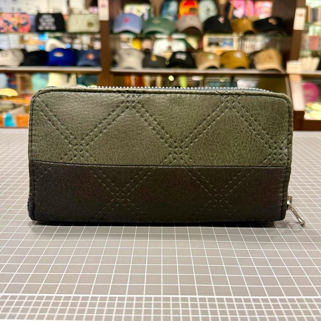 The Faux Leather Black/Green BeeKeeper Zip Purse