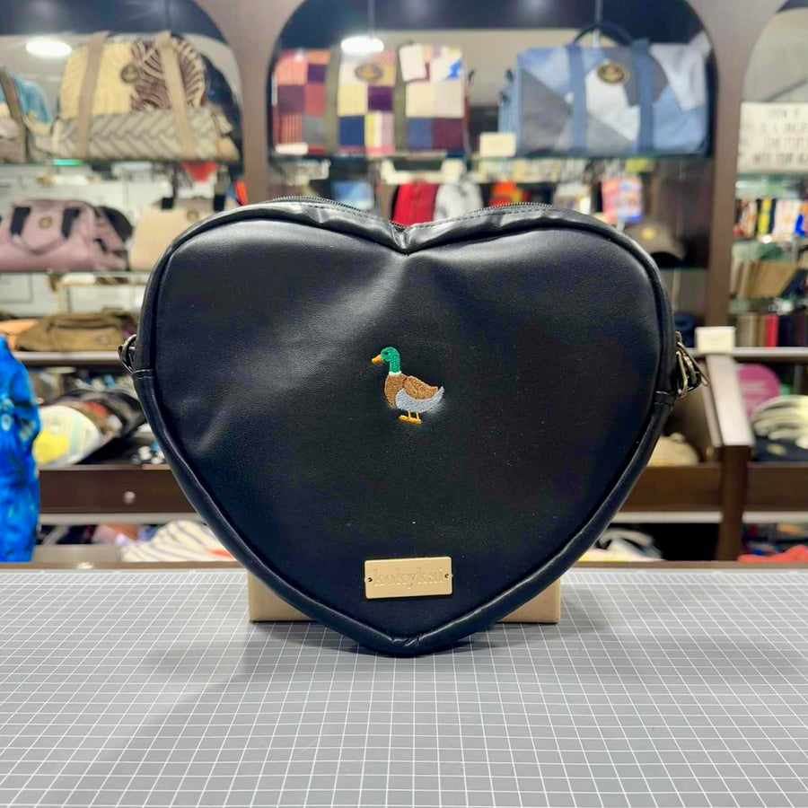The Mallard Duck 🦆 on Midnight 🖤 KOKYKAI LOVE HEART v.2 ♥️ | Embroidered Collection 🪡