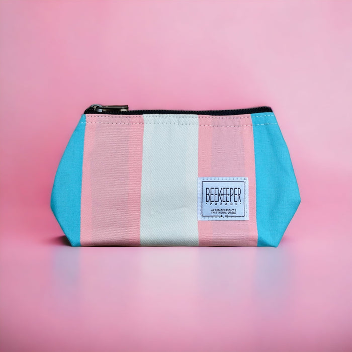 The Trans Flag 🏳️‍⚧️ Small Toiletry + Makeup Bag