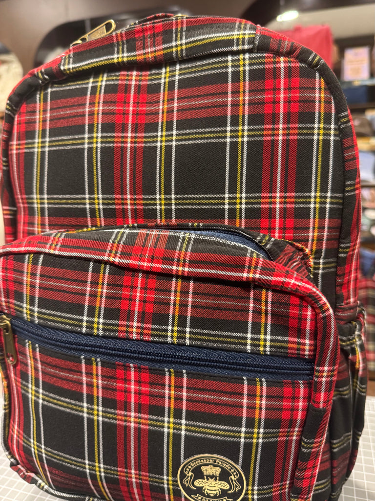 The Tartan RED+BLACK Mini-Royal BeeKeeper Backpack