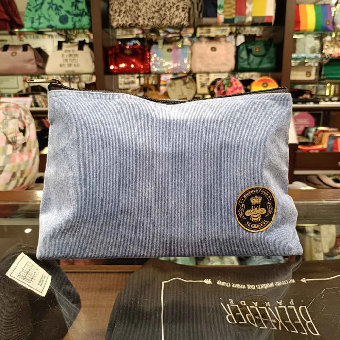 The Panda Periwinkle 🐦 Corduroy Large Toiletry + Makeup Bag