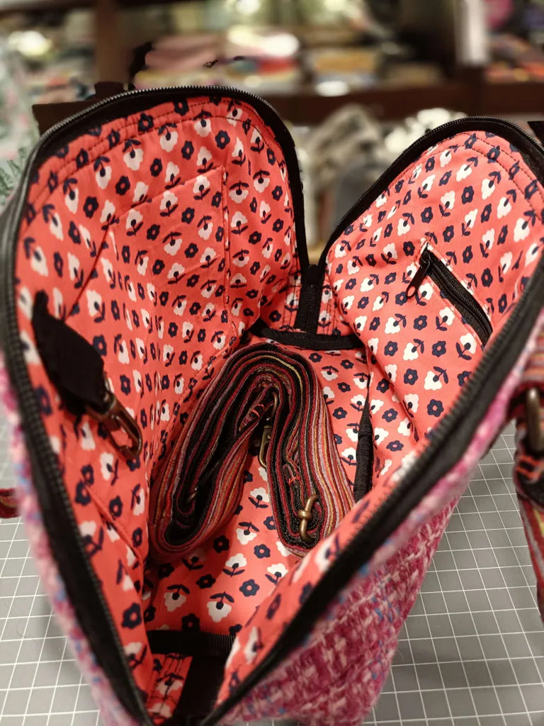 The Fuchsia Tweed BeeKeeper Clam Shell Handbag