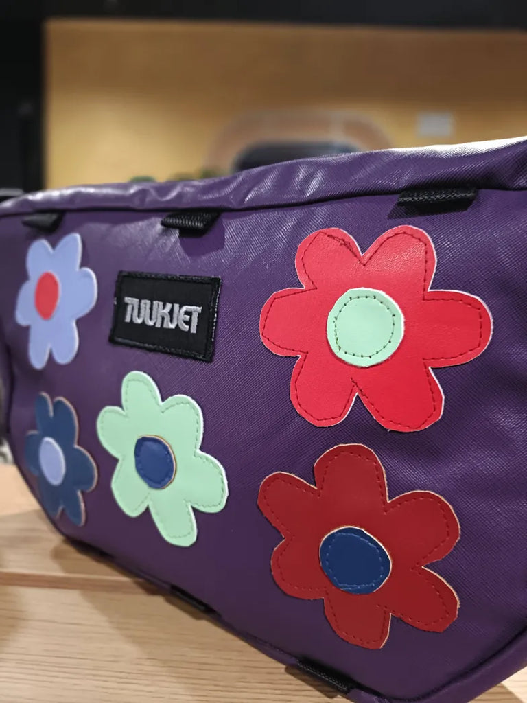 THE PURPLE FLOWER POWER 🌸 🌼  TUUKJET PANNIER CLASSIC BAG