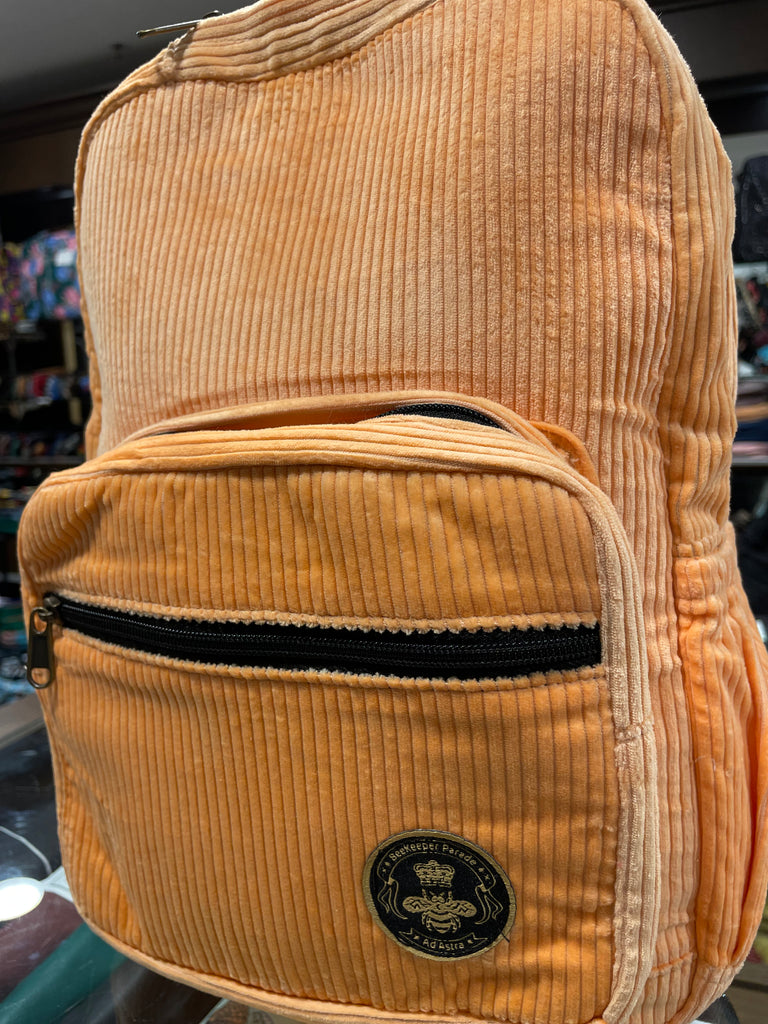 The Panda Fluoro Orange 🍊 Corduroy Mini-Royal BeeKeeper Backpack
