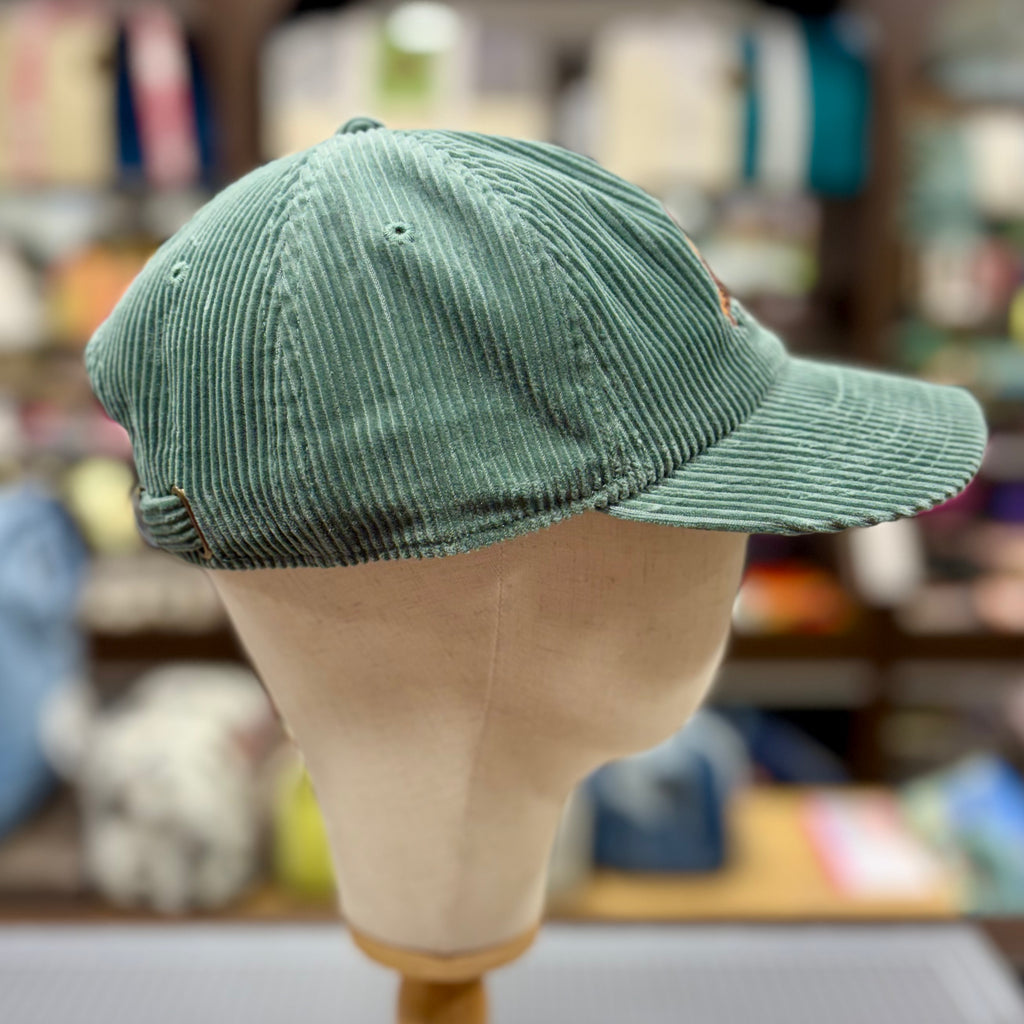 The Bear 🐻 Embroidered Corduroy Cap 🧢 (Sage Green)