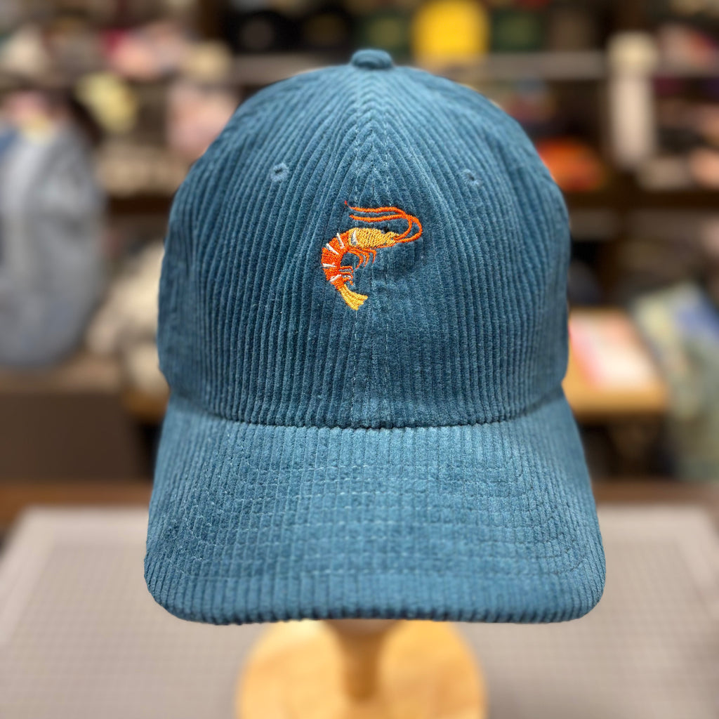 The Shrimp 🦐 Embroidered Corduroy Cap 🧢 (Slate Blue)