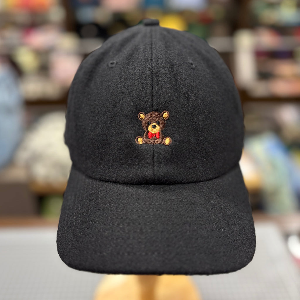 The Teddy Bear 🧸 Embroidered Wool Cap 🧢 (Black)