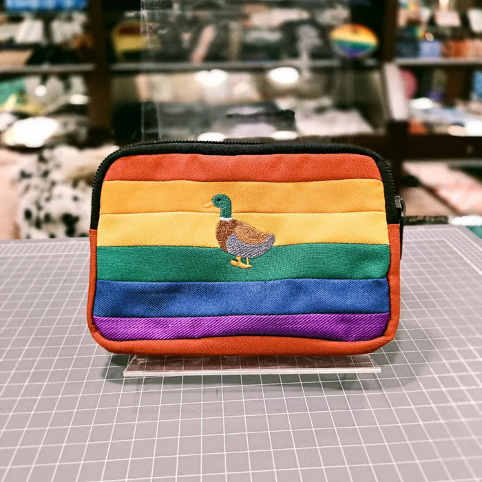 The Duck on Rainbow 🦆🌈 Phone + Passport Sleeve Embroidered Collection 🪡