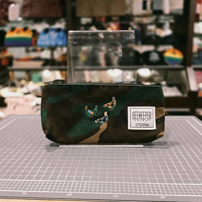 The Chooks on Camo 🐓 BeeKeeper Pouch (Small) Embroidered Collection 🪡