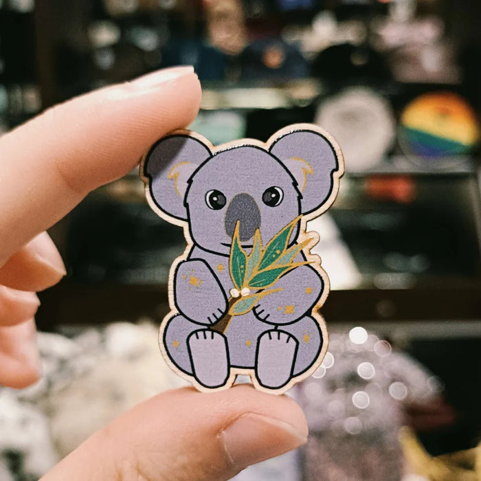 Wooden 🍂 Celestial Koala Pin 🐨