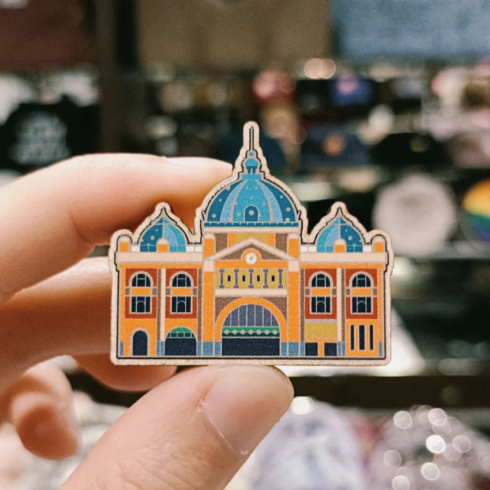 Wooden 🍂  Flinders Street Station Pin 🚂