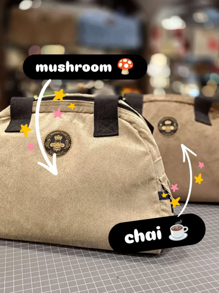 The Panda Mushroom 🍄 Corduroy BeeKeeper Handbag