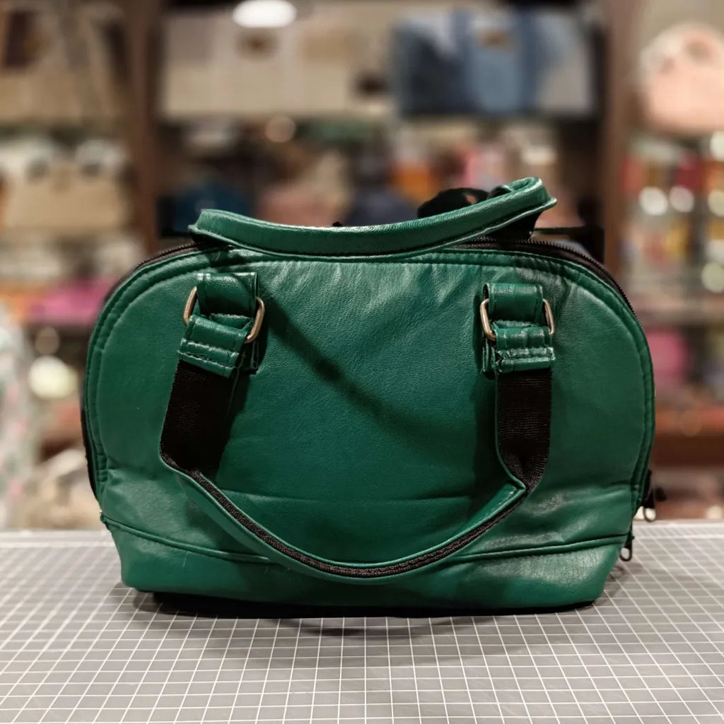 Vegan Leather Green BeeKeeper Clam Shell Handbag