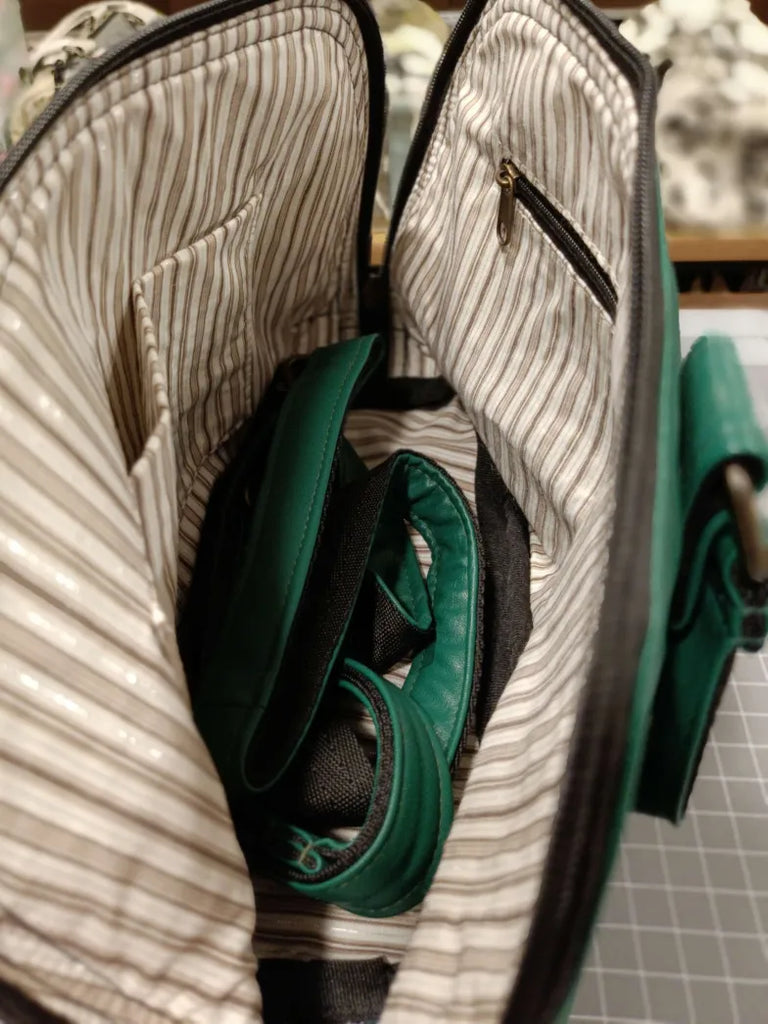 Vegan Leather Green BeeKeeper Clam Shell Handbag
