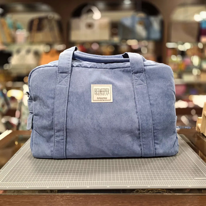 The Panda Periwinkle Corduroy 🐼 Large BeeKeeper Weekender (Masterpiece)