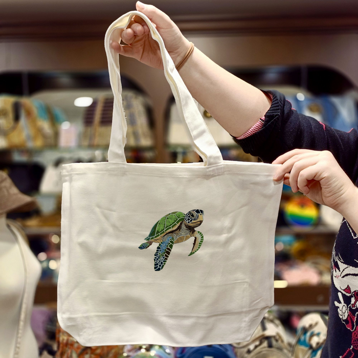 Sea Turtle 🐢 on AS Tote | Embroidered Collection 🪡