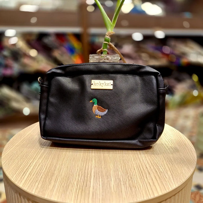 The Duck 🦆 on Midnight 🖤 KOKYKAI CROSSBODY BAG | Embroidered Collection 🪡