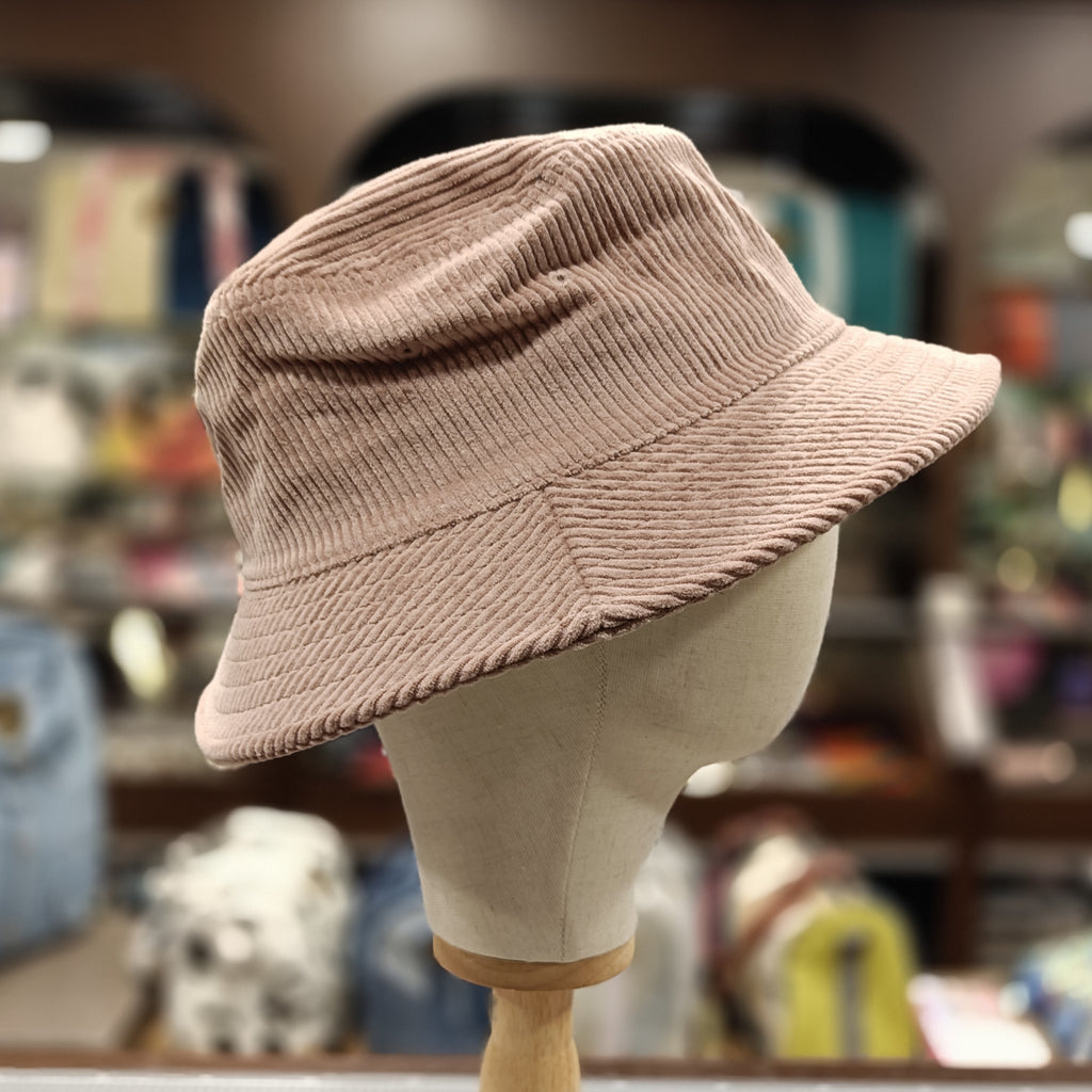 The Trout 🐟 Embroidered Corduroy Bucket Hat 🧢 (Dusty Pink)