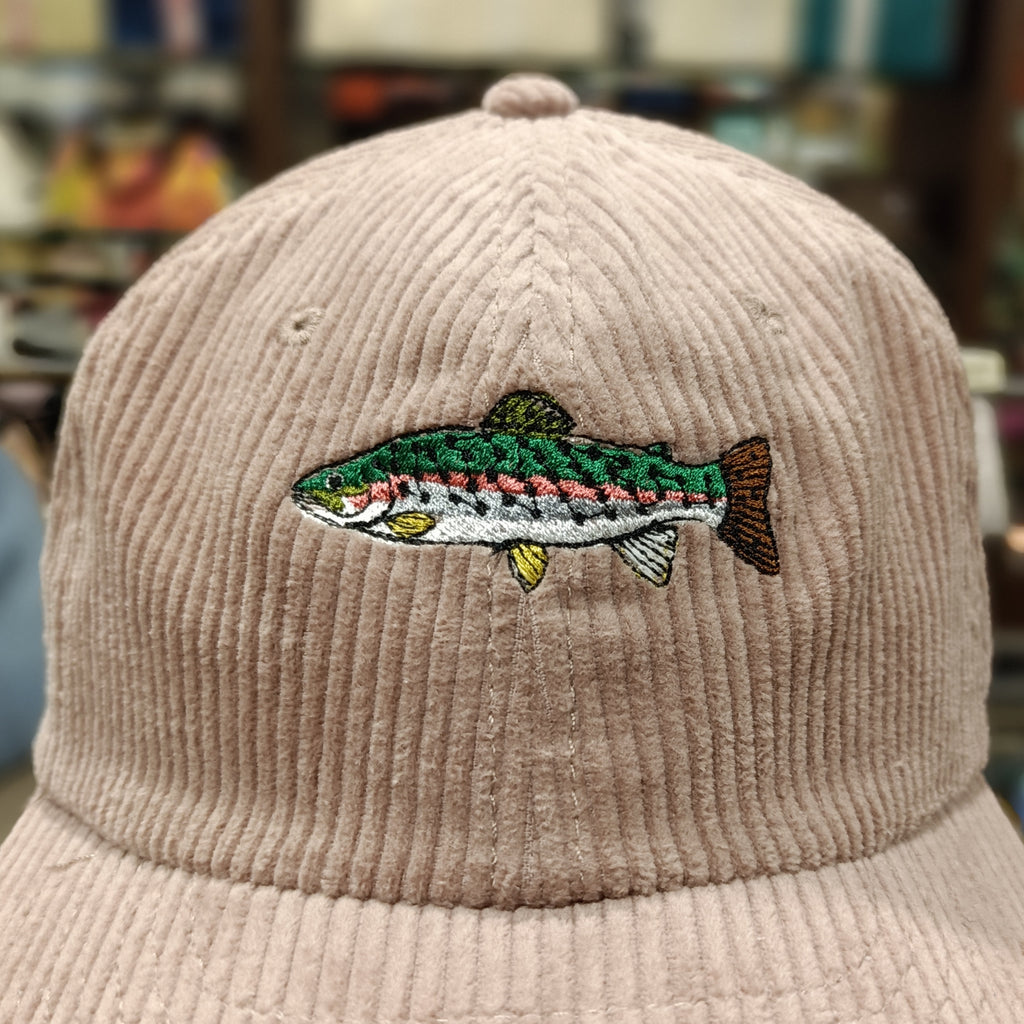 The Trout 🐟 Embroidered Corduroy Cap 🧢 (Dusty Pink)