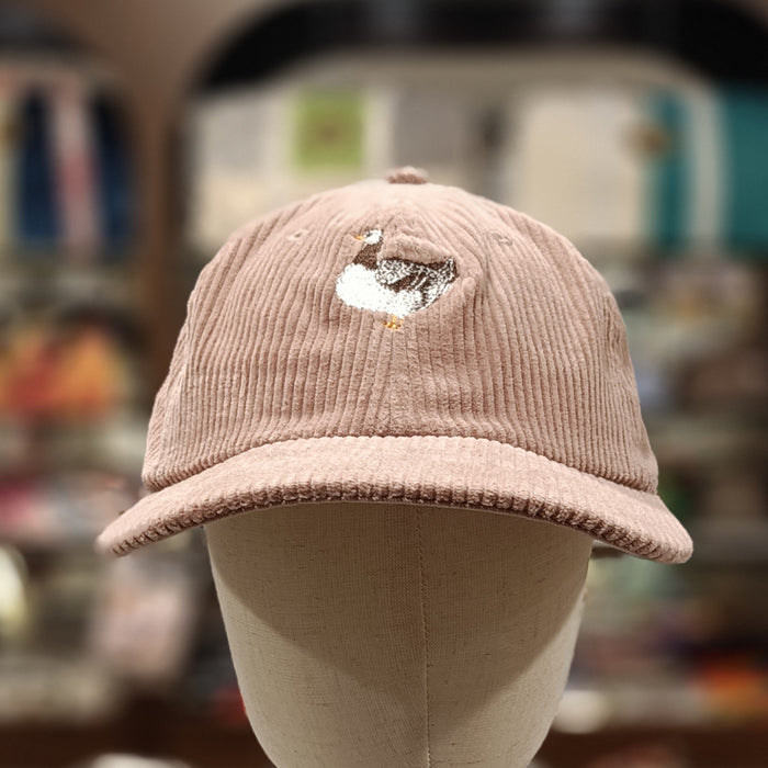 The Goose 🦢 Embroidered Corduroy Cap 🧢 (Dusty Pink)