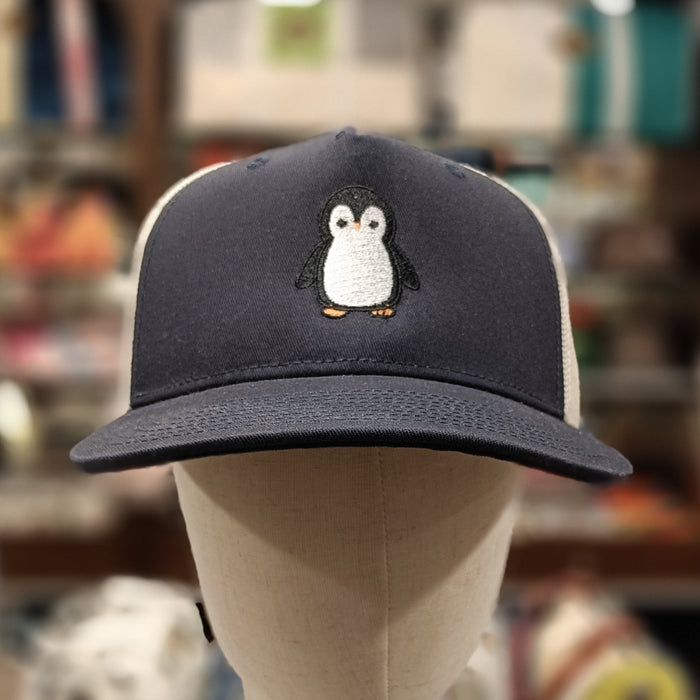 The Penguin 🐧 Embroidered Trucker Cap 🧢 (Black + White)