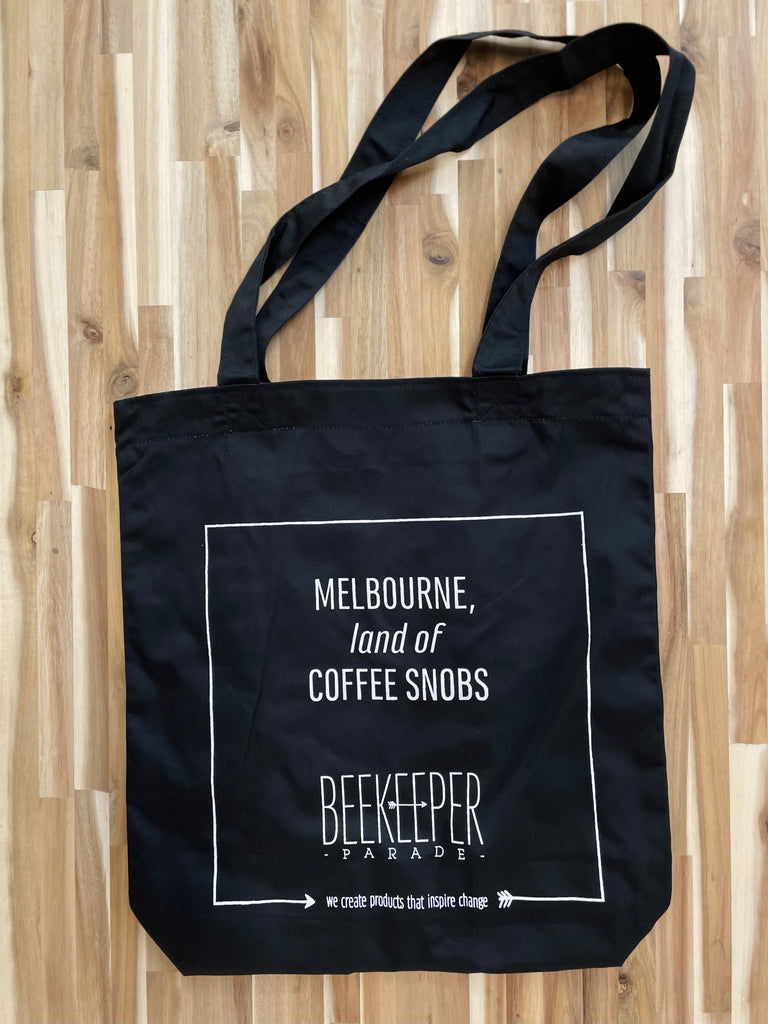 The "Coffee Snob ☕️" Quote Tote Large (Black Canvass)