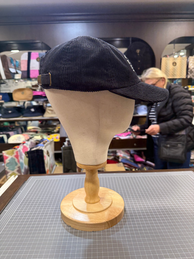 "WHAT'S THIS THEN SLUT" 💋 Embroidered Corduroy Cap 🧢 (Black)