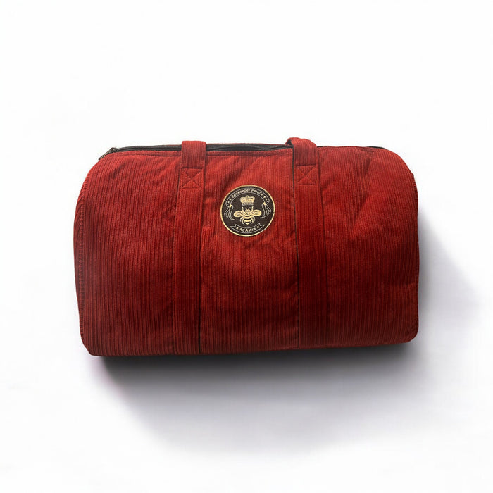 THE PANDA RED 🍒 CORDUROY BeeKeeper Carry-All (Black Label)