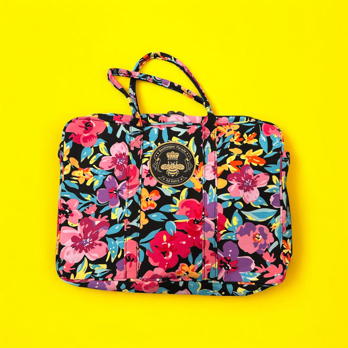 Tropical Flower Garden Laptop Messenger BeeKeeper Bag